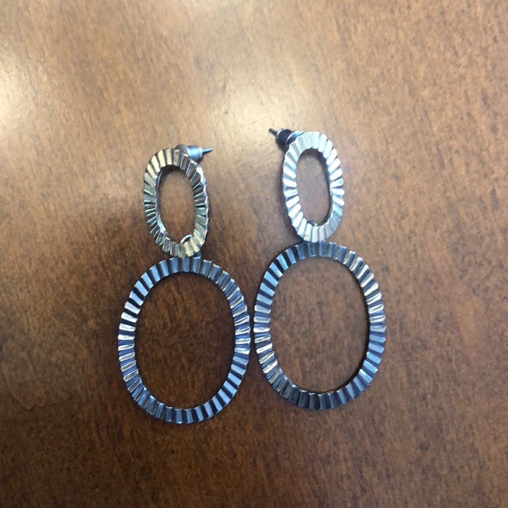 Gold and gunmetal earrings